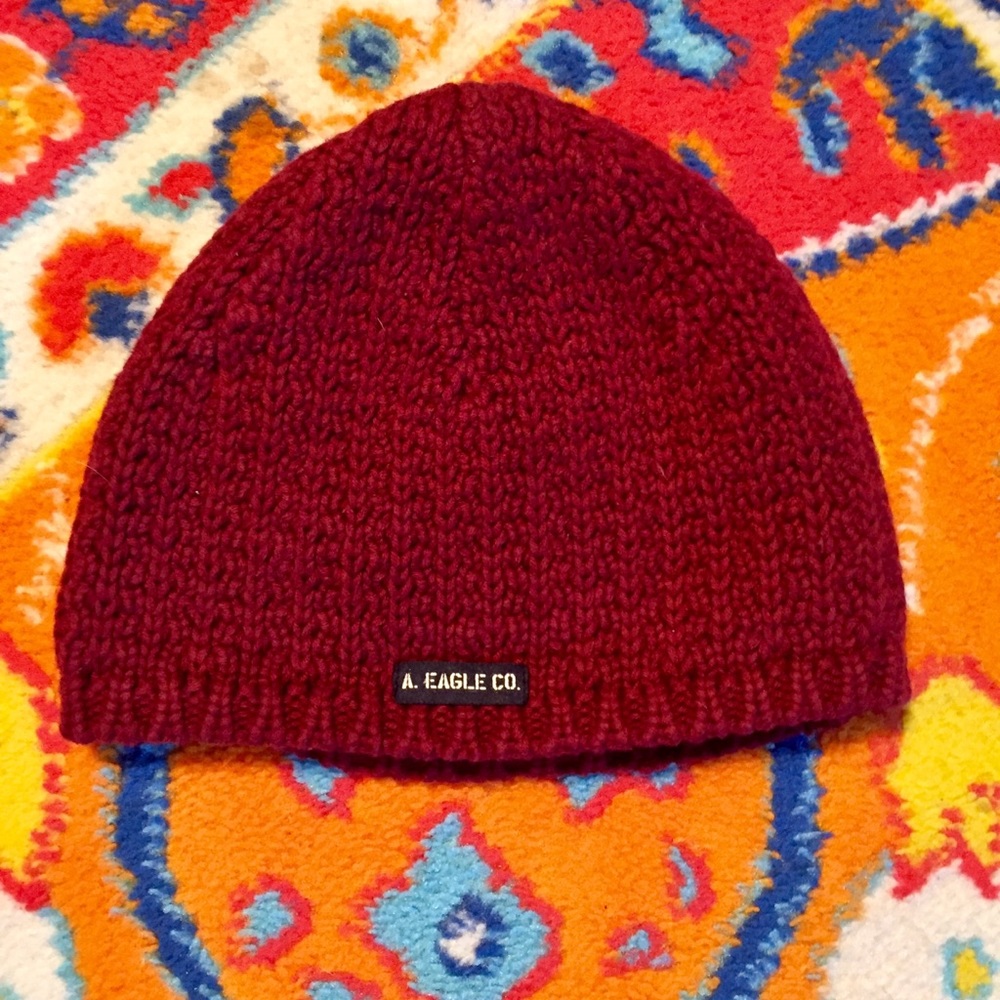 AEO Maroon Knitted Beanie